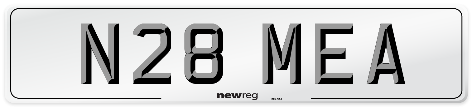 N28 MEA Number Plate from New Reg